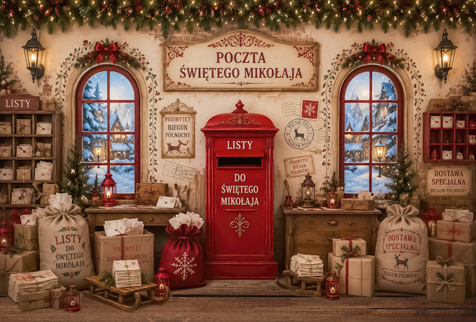 Sceneria świąteczna 2026 listy do Mikołaja